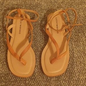Lucky brand tan leather sandals size 6.5